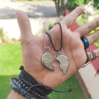 Silver  Broken Heart Necklace Locket Heavy Metal For Friends Couples Heart Pendant Necklace Gift  with box