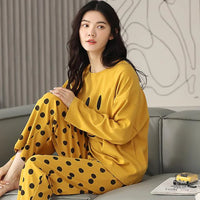 SMILEY POLKA DOT PRINTED NIGHT SUIT